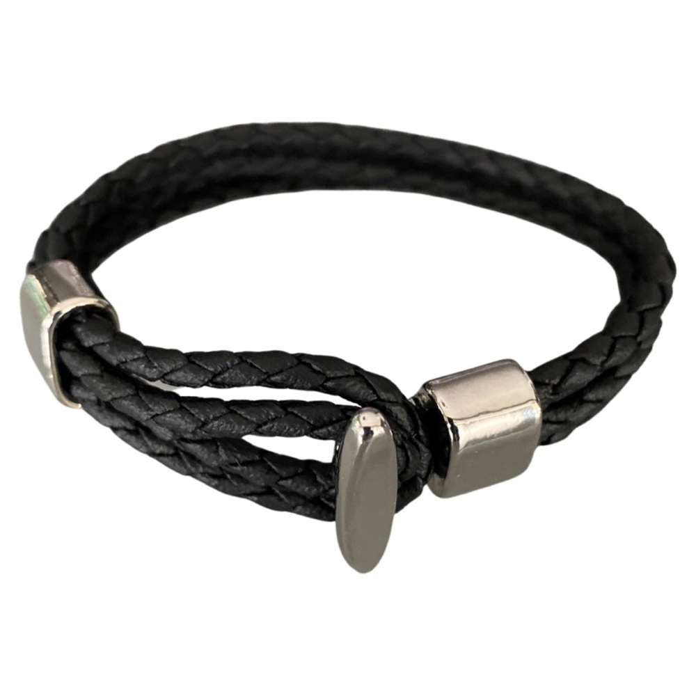Metal and Leather Bracelet